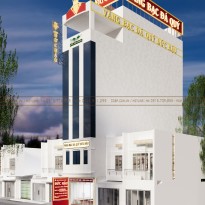 Mẫu thiết kế nội thất tiệm vàng Đức Hậu hiện đại đan xen truyền thống